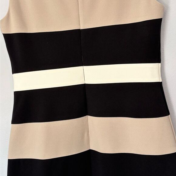 Tommy Hilfiger | Color block White Tan Black Tri-Tone Sleeveless Career Dress 10 - Picture 11 of 16